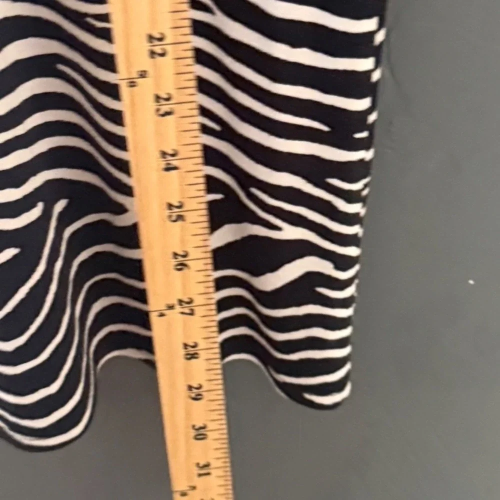 HM Womens‎ Zebra Print Midi Pencil Skirt Black White Stretch S Party Career